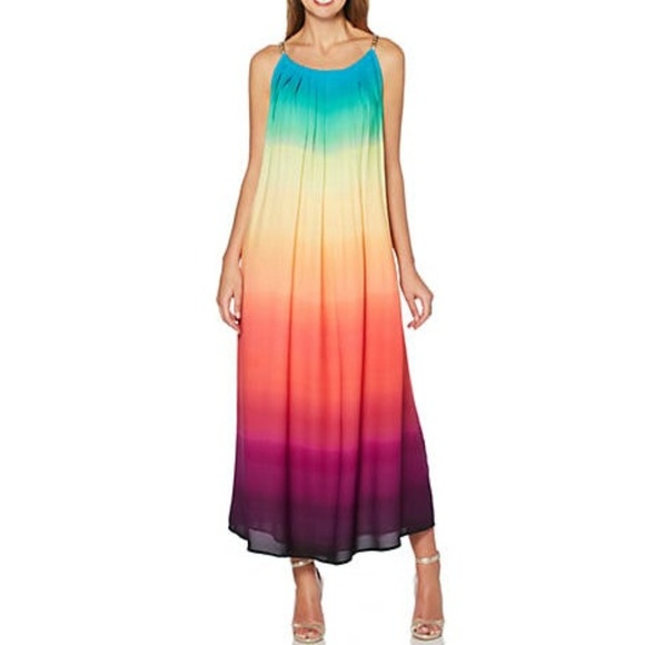 rainbow ombre maxi dress